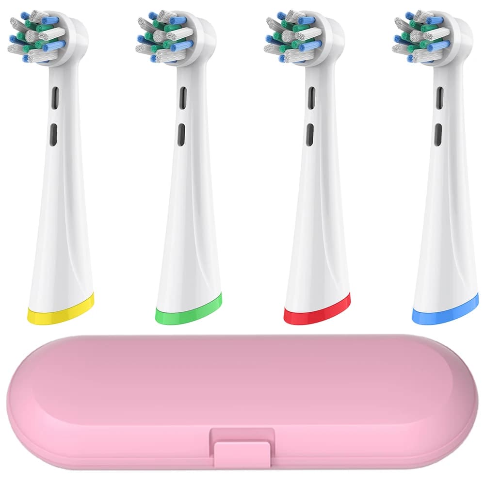 Custodia da viaggio per spazzolino e set di 4 testine di ricambio, compatibile con lo spazzolino elettrico Oral B iO serie 2/3/4/5/6/7/8/9/10