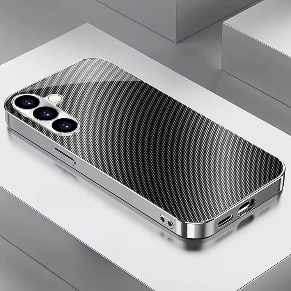 Cover per Telefono Atmosfera Semplice, Cover in Vetro Elettroplaccato di Alta Gamma per Samsung Galaxy S26 S25 S24 S23 S22 S21 FE, Ultra, Plus
