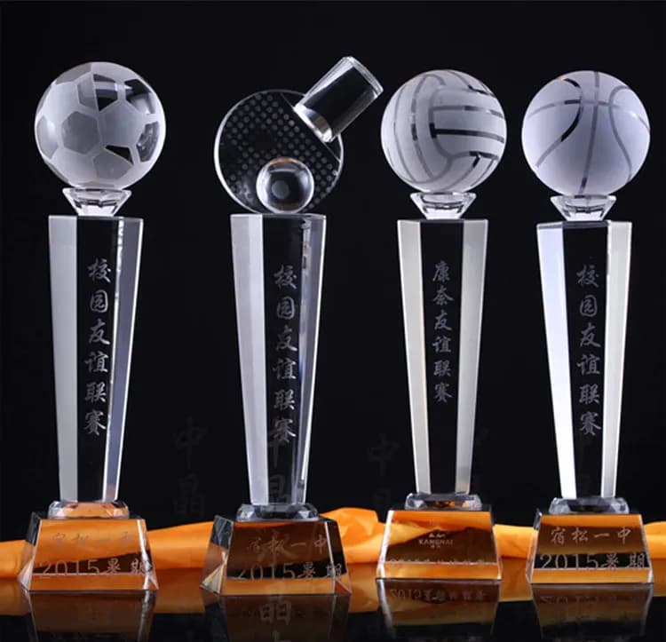 Trofeo personalizzato - Trofeo in cristallo personalizzato per campionati di basket, calcio, tennis, partite di pallamano, CUP-BEST, regalo aziendale, regalo di compleanno