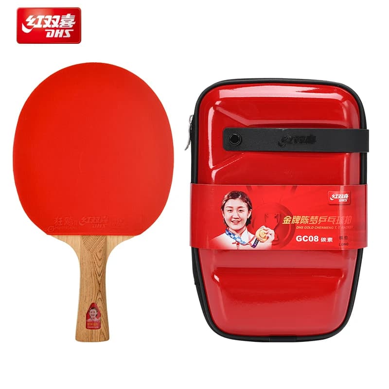 DHS GC08 Oro Ping Pong Approvato ITTF Racchetta da Ping-pong Professionale 5 Legno 2 AC Offensivo con Gomma Appcosa Hurricane
