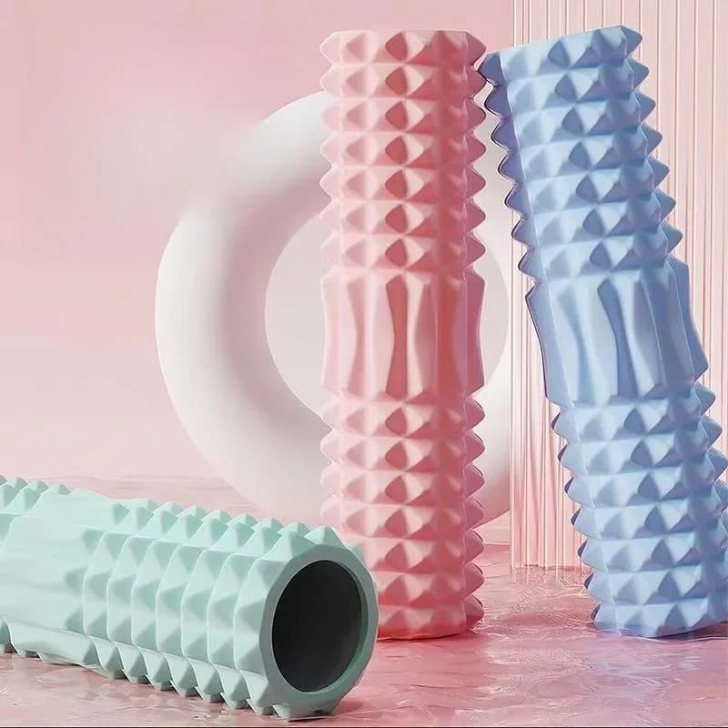 Massage stick for muscle relax with solid foam yoga mat for fitness and stretching