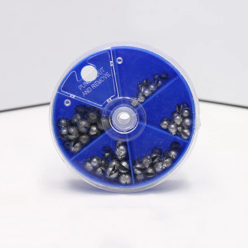 205 pcs Fishing Lead Set Split Shot Clamp Weight Lead Fishing Equipment Rolling Open Lead Pendant With Blue Box