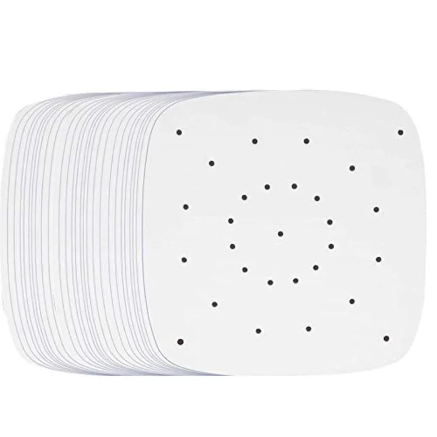 Air Fryer Parchment Paper, 200pcs Inch Perforated Unbleached Square Air Fryer Liners, Steaming Parchment Liner, Parchment Paper