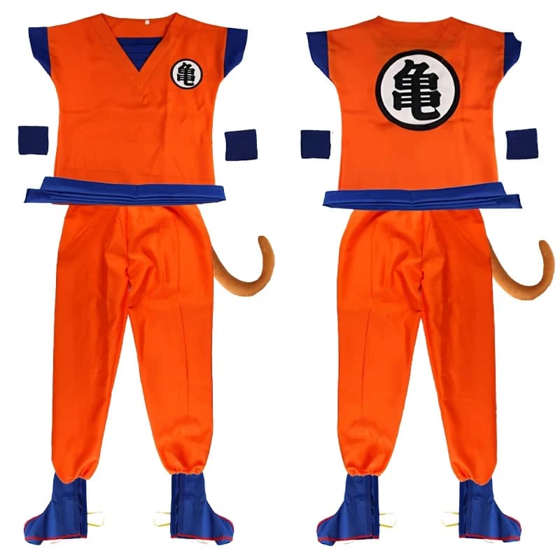 Halloween Adult Kids Suits Son Goku Gui Carnival Anime Cosplay Holiday Costume Tail Wrister Wig Blue Gold Childree;5'b\7/m'