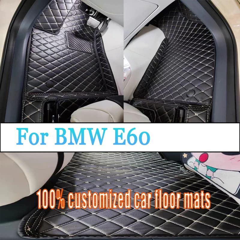 Custom Automotive Car Floor Mats For BMW E60 2004 2005 2006 2007 2008 2009 Auto Luxury Leather Men Women Car Mats Full Coverage