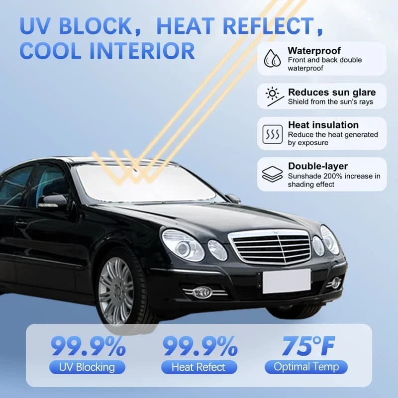 For Mercedes Benz E Class W211 Car Windshield Sun Shade Sunshade Sun Visor Protector Blocks UV Rays Summer Car Accessories