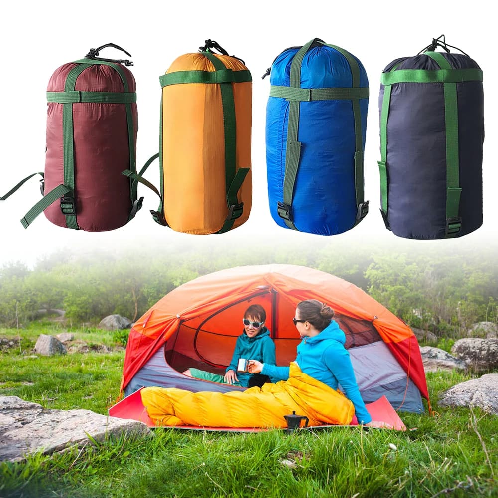 Borsa portaoggetti pieghevole in Nylon da 38*18*18cm borsa portaoggetti per amaca in cotone per il tempo libero da campeggio (solo borsa portaoggetti inclusa non sacco a pelo)
