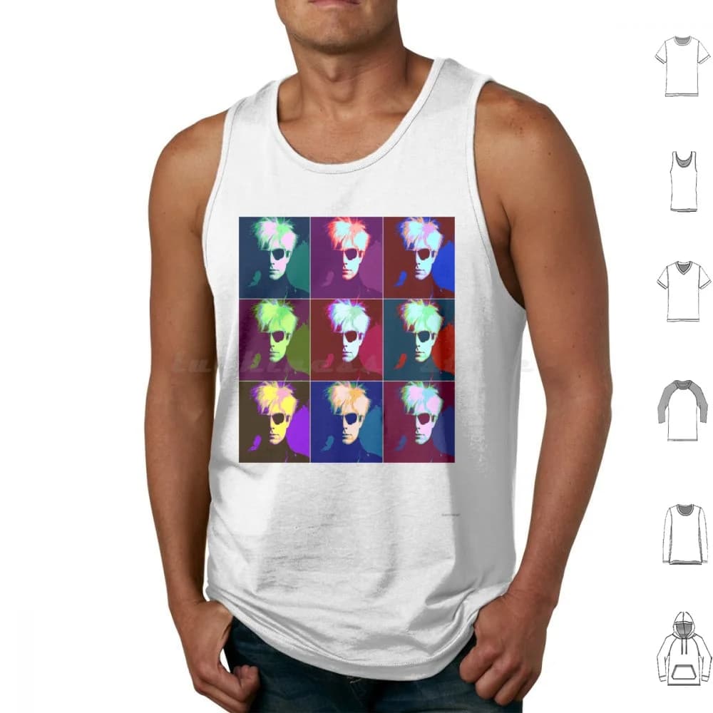 Canottiere pop art Canottiere senza maniche Warhol Pop Art Fantasy Modelli astratti alla moda Cultura Film Occupazioni vintage