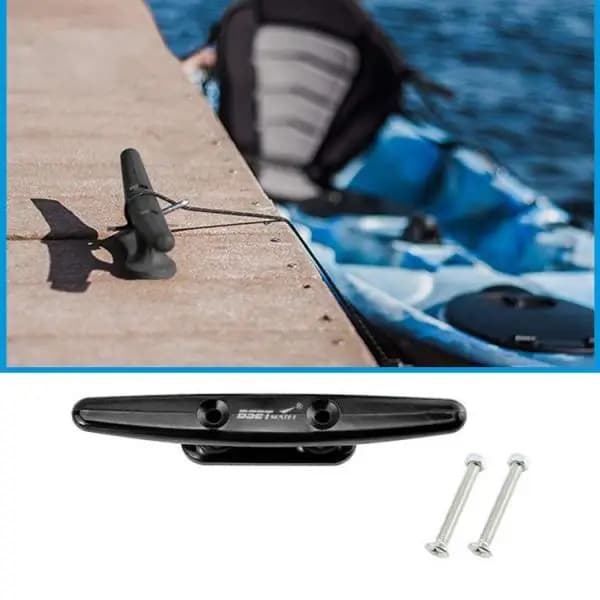 Cleat in Nylon Nero per Barche, Yacht e Cabine, Accessorio per Ponte e Ormeggio, 8 pollici