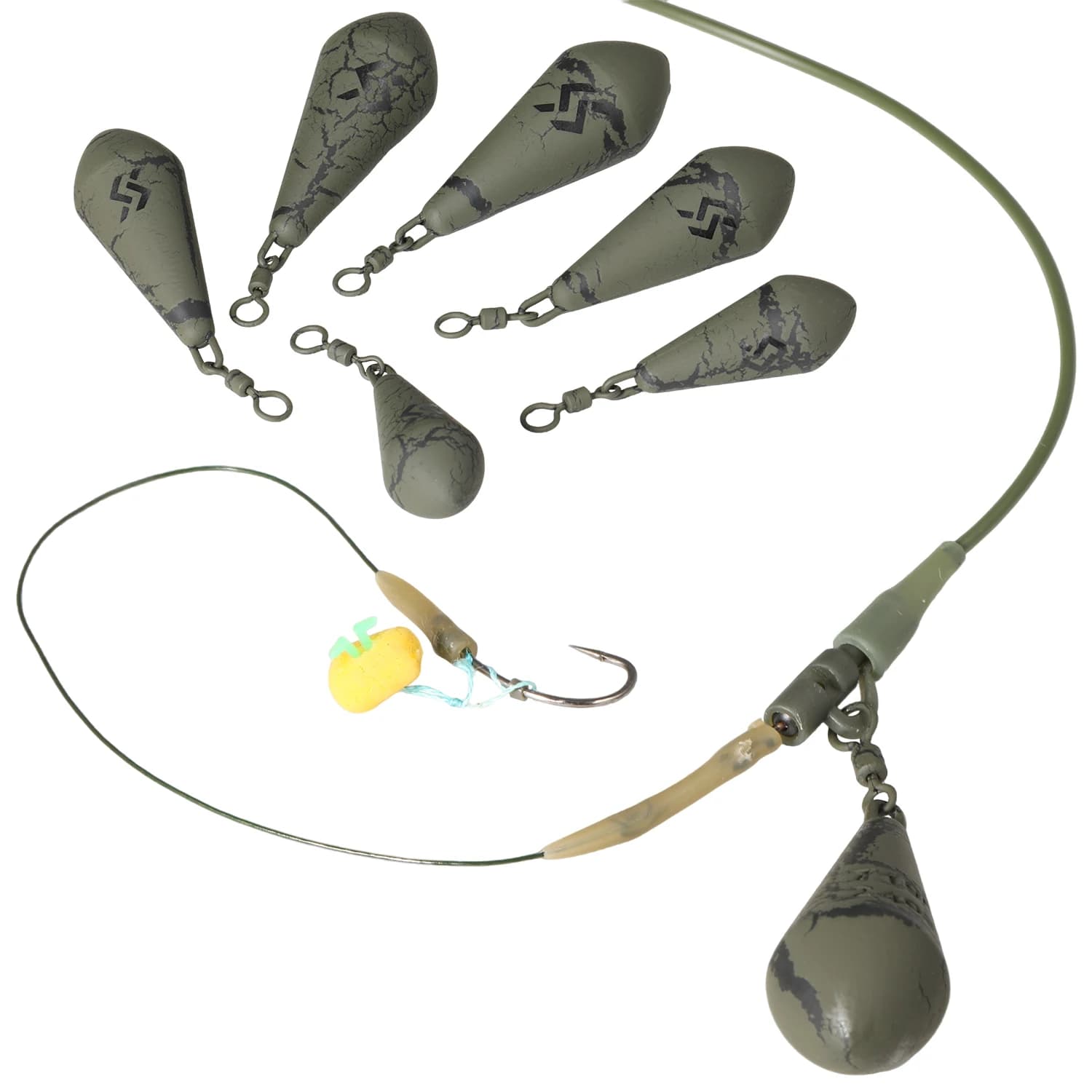 Sougayilang 42g 71g 99g Piombi da Pesca 5pz con Girella per la Pesca alla Carpa, Accessorio per Attrezzatura da Pesca con Filo Liscio