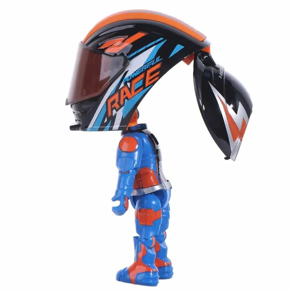 Casco Trasformabile con Arti Mobili, Action Figure di Motociclista, Moto Trasformabile in Lega Flessibile