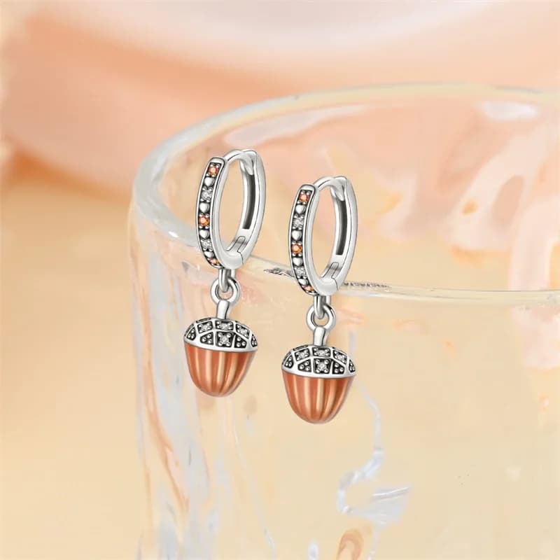 New Sterling 925 Silver Women's Earrings in Pigna Shape, Brilliant Star Earrings for Wedding and Fidancy, Gift Jewelry