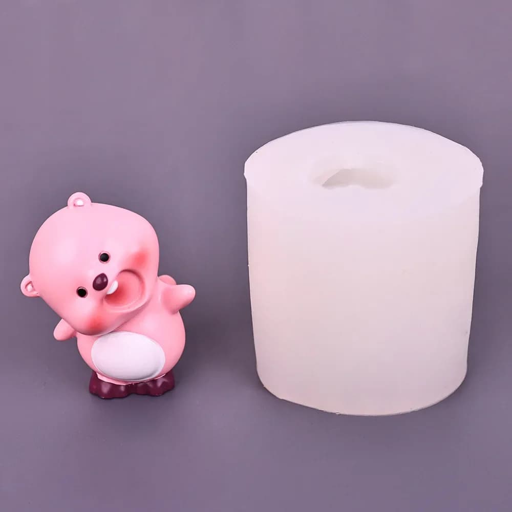 VERIDIAN Stampi in Silicone per castoro 3D Stampi per candele per decorazioni da tavolo per bambole carine per realizzare candele Stampi in resina epossidica in gesso