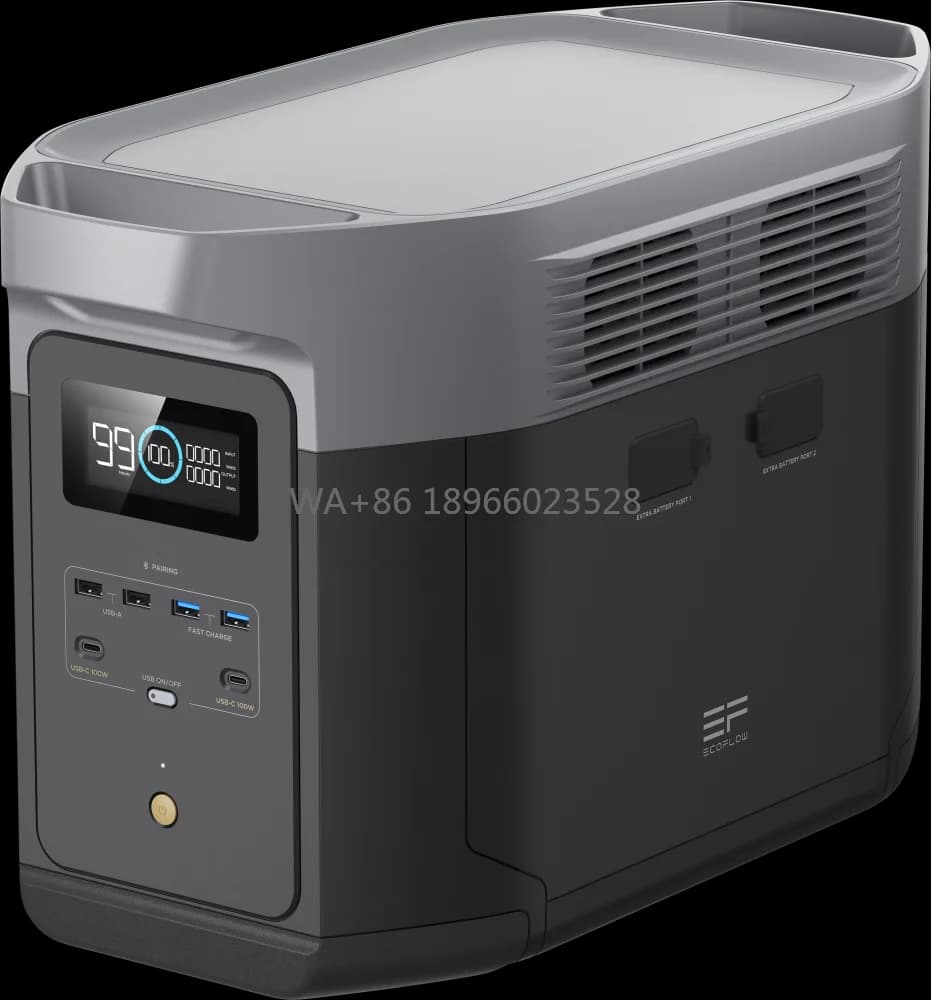 Stazione di alimentazione portatile Delta da 2400W con ricarica rapida, espandibile fino a 6144Wh, batteria esterna, avviatore di emergenza Ecoflow 2 Max 2kWh con dissipatore di calore