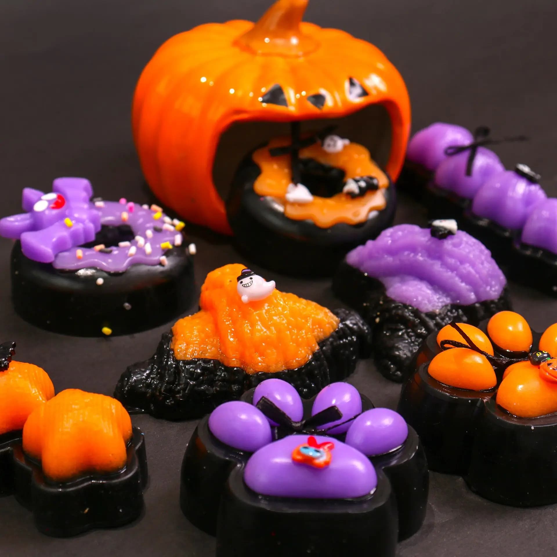 Toys Halloween Food Play Pinch Le Donut Croissant Cat Claw Soft Dough Unzip Toy