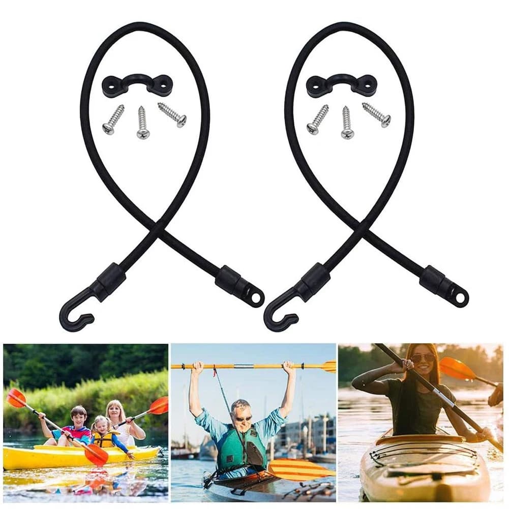 Supporto per Canna da Pesca per Barca, Set di Ganci con Corda Elastica Portatile, Connettore Regolabile per Montaggio su Ponte per Kayak e Imbarcazioni Marine