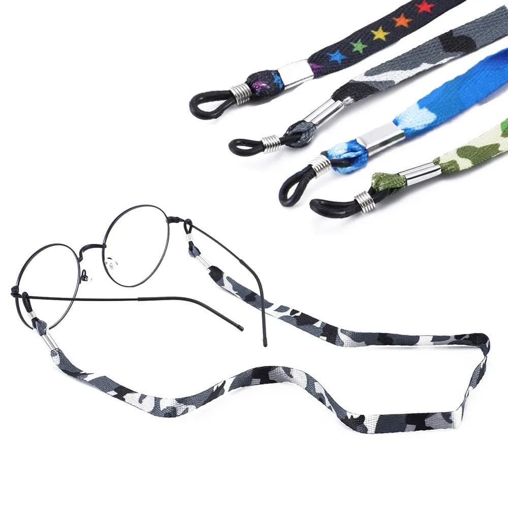 2pcs Camouflage Polyester Sport Eyeglasses Cord Sunglasses Glasses Anti Slip Chain Holder String Blue Grey Green Black