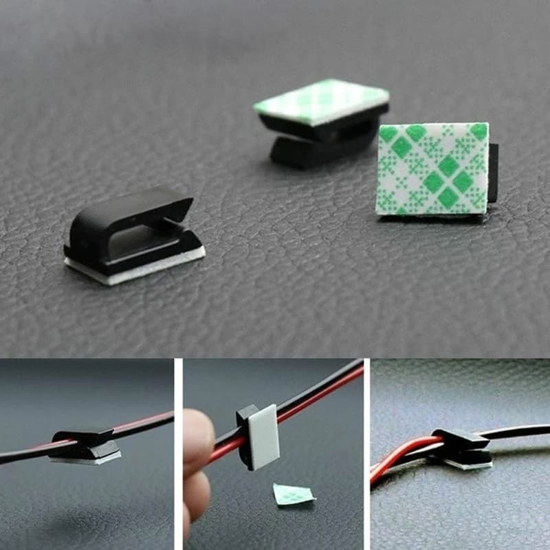 20 pezzi clip fissa per auto autoadesiva cavo dati GPS per auto cavo luminoso organizzatore di fissaggio filo decorativo morsetto per cablaggio di gestione dei cavi