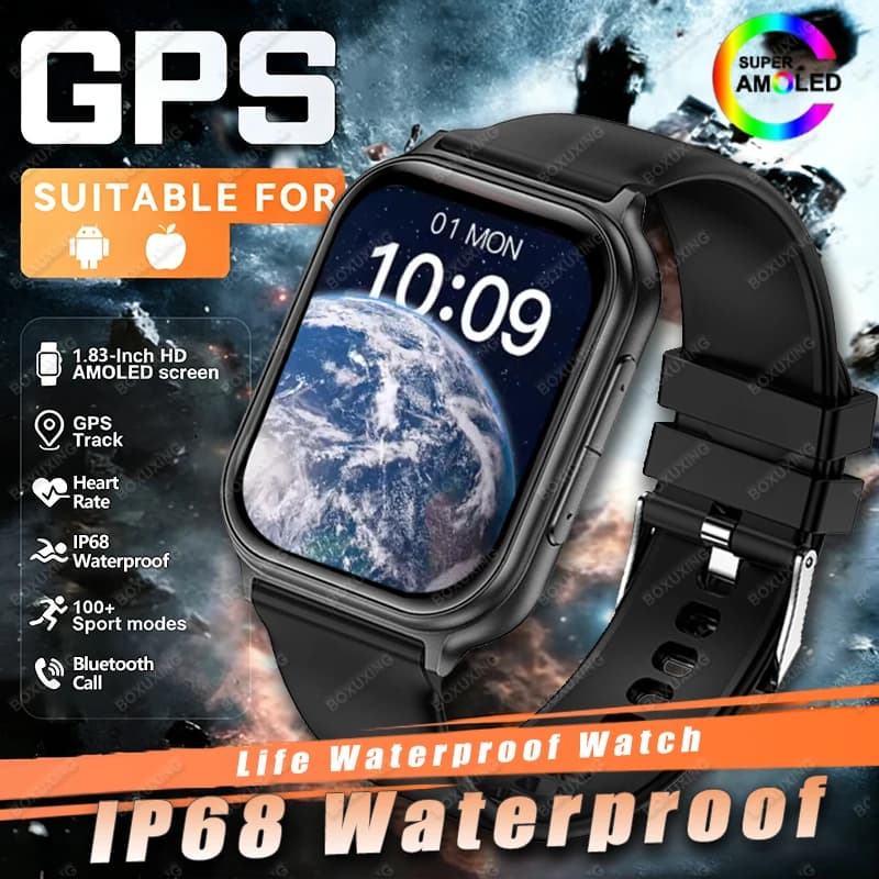 Nuovo Bip 6 Pro 2026, Smartwatch Sportivo da Uomo, Schermo AMOLED HD da 1,83'', Chiamate Bluetooth, Monitoraggio della Frequenza Cardiaca, Impermeabile IP68