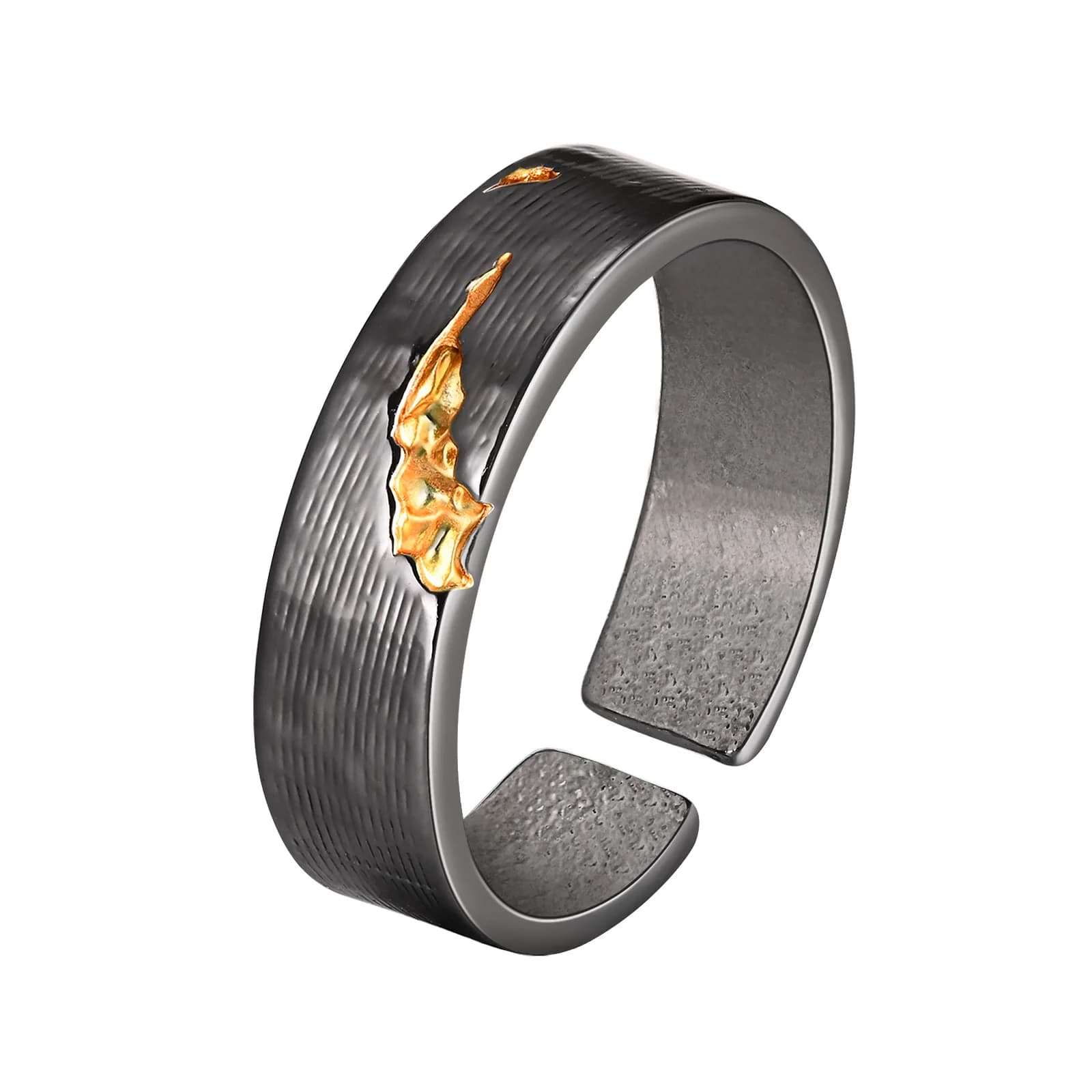 Vnox Anello luminoso retrò intagliato per uomo Anello aperto in argento antico fatto a mano vintage Gioielli da dito punk gotico Regalo d'amore per ragazzi