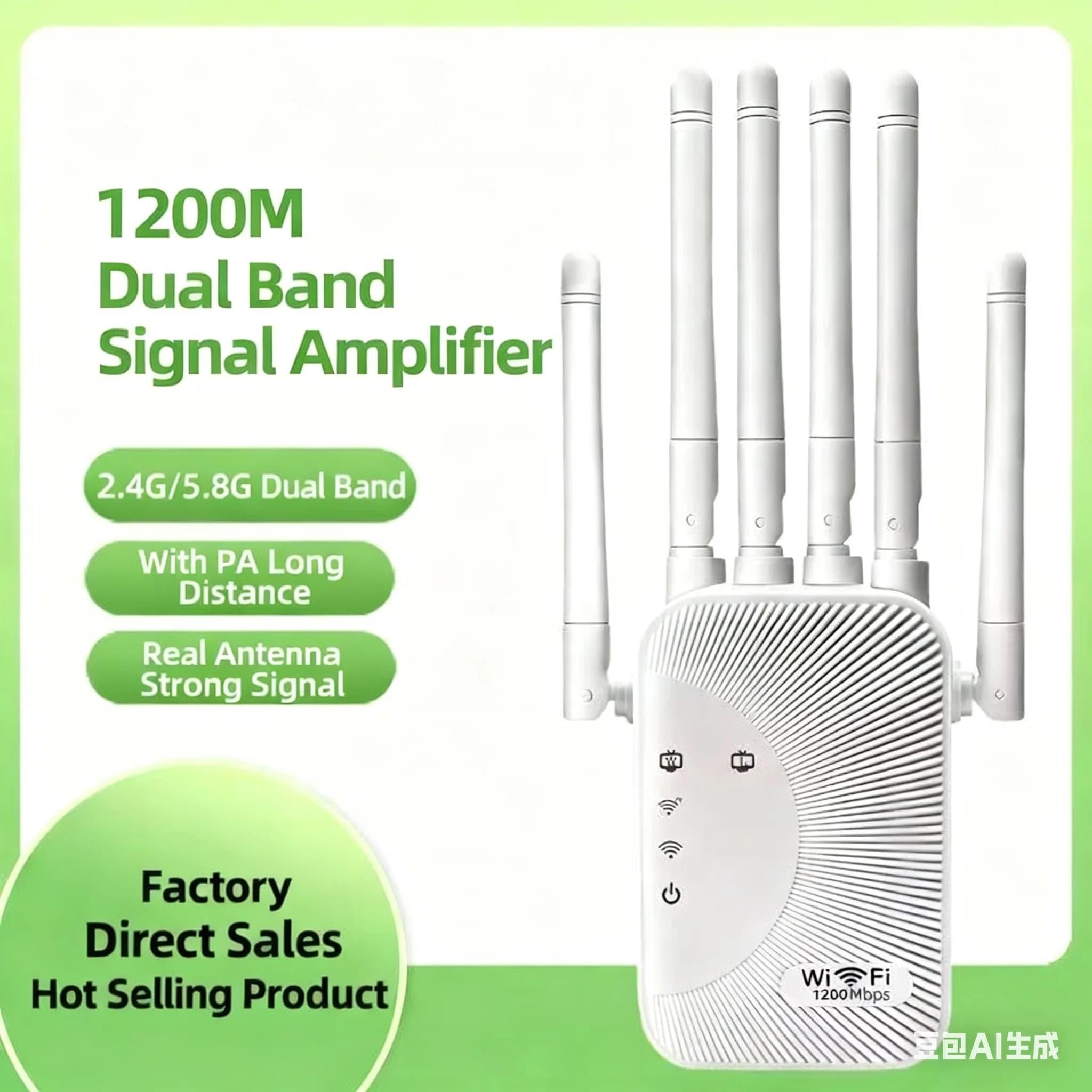 Ripetitore WiFi AC1200/AC300, Dual Band 2.4G/5G (Selezionabile), Amplificatore di Segnale WiFi