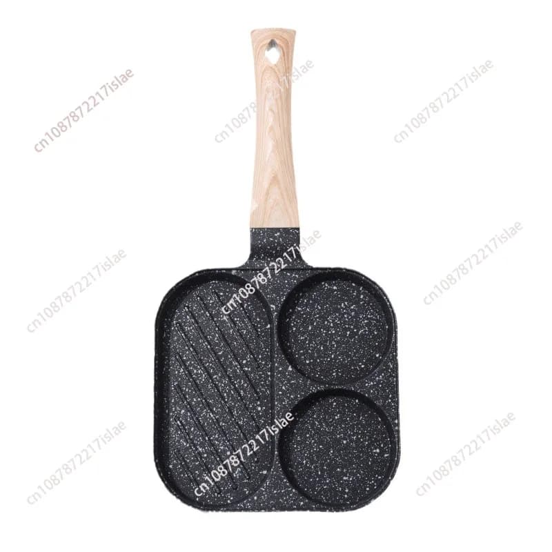 Household 3-in-1 Multi-function Non-stick Frying Pan For Fried Egg Steak Breakfast Making