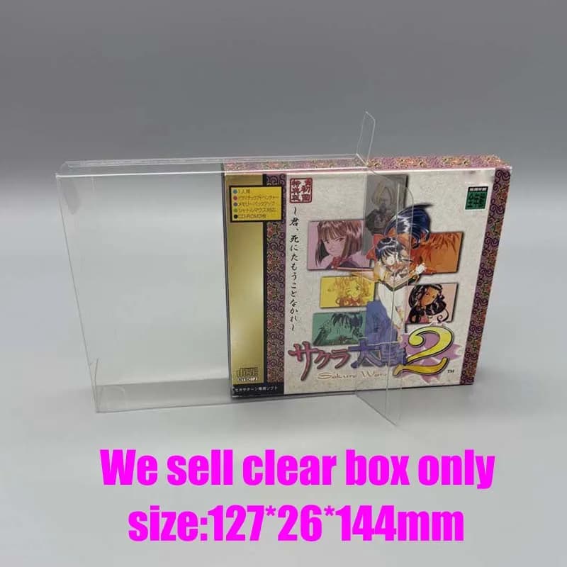 For PS1 DC SS Game Case - Clear Protective Box for 3CD 4CD Multi-Disc with Paper Sleeve Storage Display box