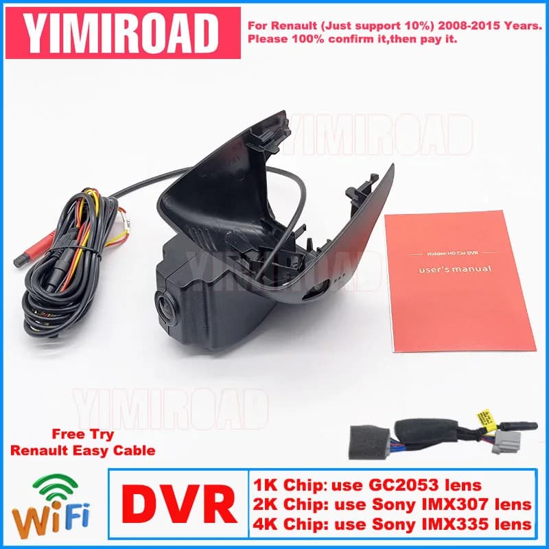 New Dashcam Plug and Play for Auto 1K 2K 4K RT01 for Renault Megane 2 3 (Use Interior Mercedes SMART-Class) 2008-2015