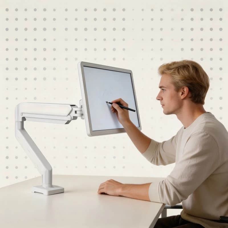 Height Adjustable Single Monitor Arm Mount 2026 New for 13-32 Inch Screens C-Clamp & Grommet Base Home Office Desk Stand