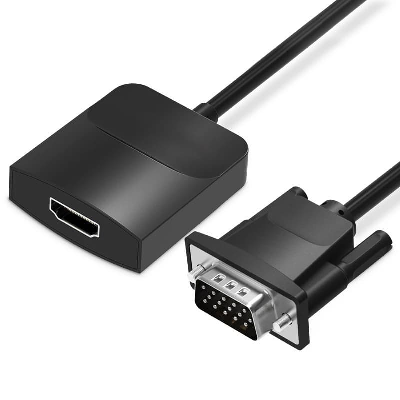 JavicTech VGA to HDMI 3.3FT - 1080P Video Dongle Adaptador VGA Converter with Audio Cable and Micro USB Cable, Male to Female