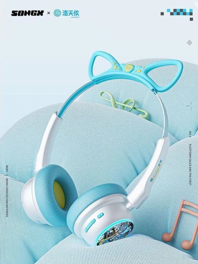 Cuffie Bluetooth SONGX Luo Tianyi Vsinger Over-ear con cancellazione del rumore ANC, wireless, per eSports e gaming, per ragazze