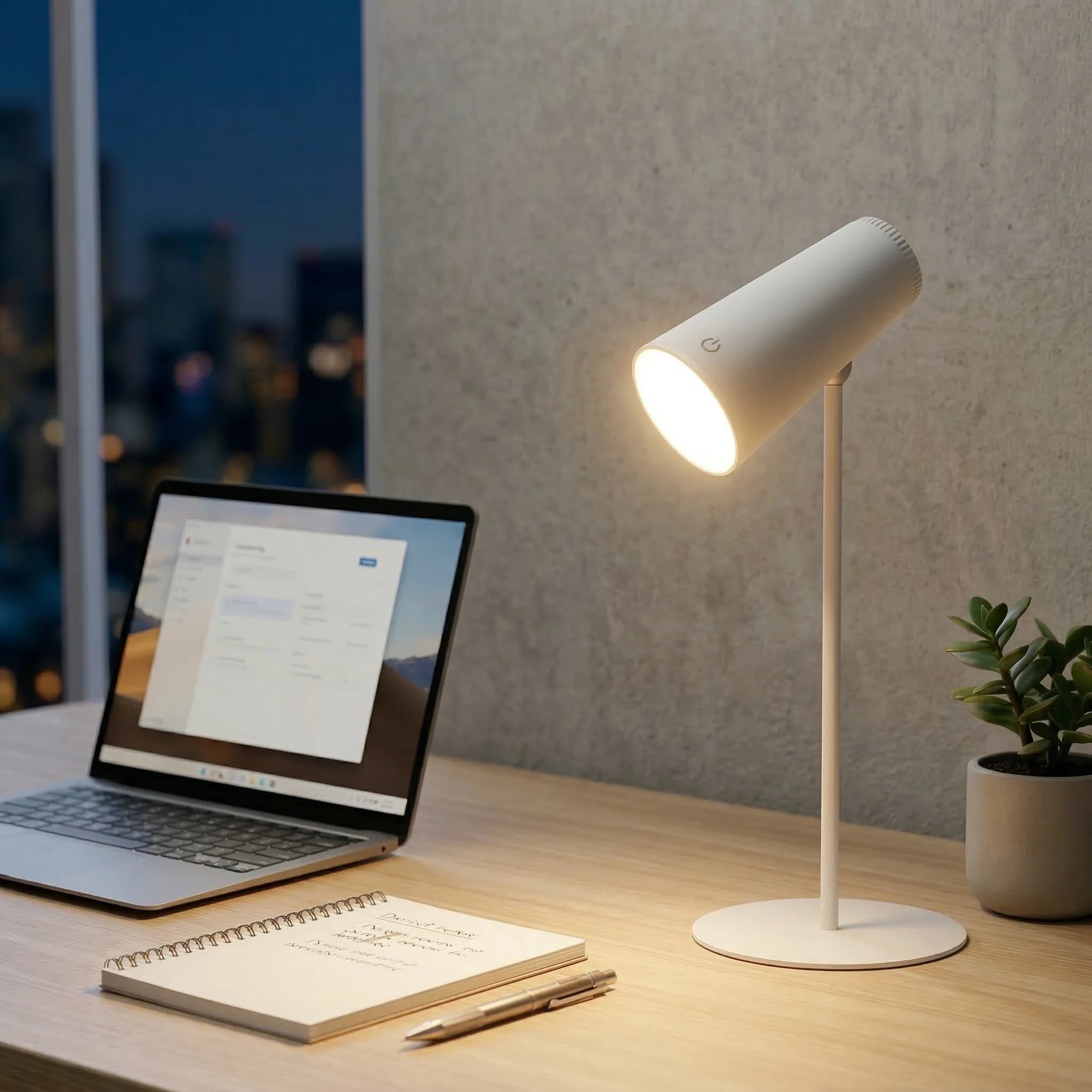 Lampada da Tavolo LED con Proiezione, Lampada da Scrivania Multifunzionale per la Cura degli Occhi, Lampada da Lettura Rimovibile Senza Fili, 3 Livelli di Luminosità