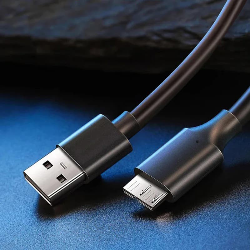 Adattatore USB 3.0 da tipo A a USB 3.0 Micro B maschio per disco rigido esterno HDD, cavo super veloce per la sincronizzazione dati.
