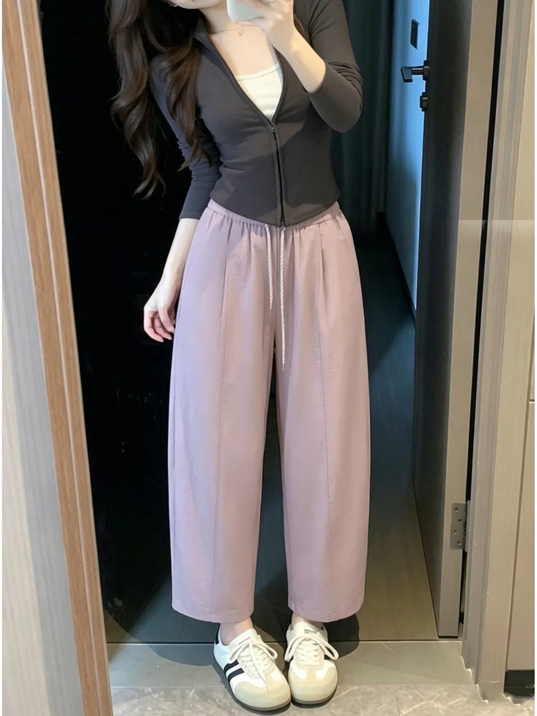 Pantaloni Casual Stile Coreano per Donna, Nuovi Pantaloni Estivi Larghi con Cintura in Vita, Gamba Dritta e Larga, Lunghi e Trendy