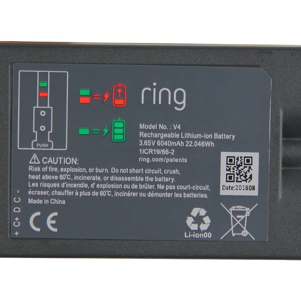 Batteria V4 per Ring Video Doorbell 2, Video Doorbell 3, J743, Video Doorbell 3 Plus