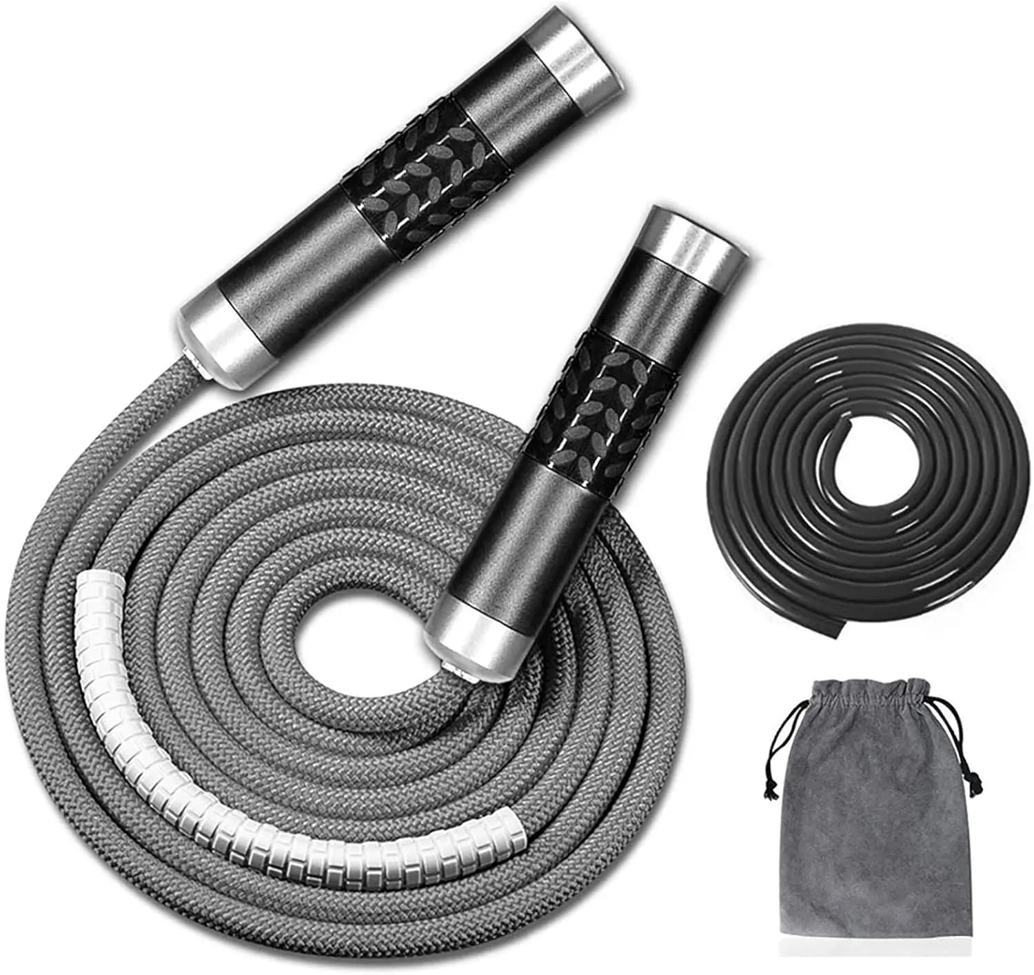Corda per Saltare con Pesi per Allenamento Fitness 1LB, Corda per Saltare Veloce con Cuscinetti Anti-Groviglio per MMA, Boxe, Perdita di Peso, Alluminio