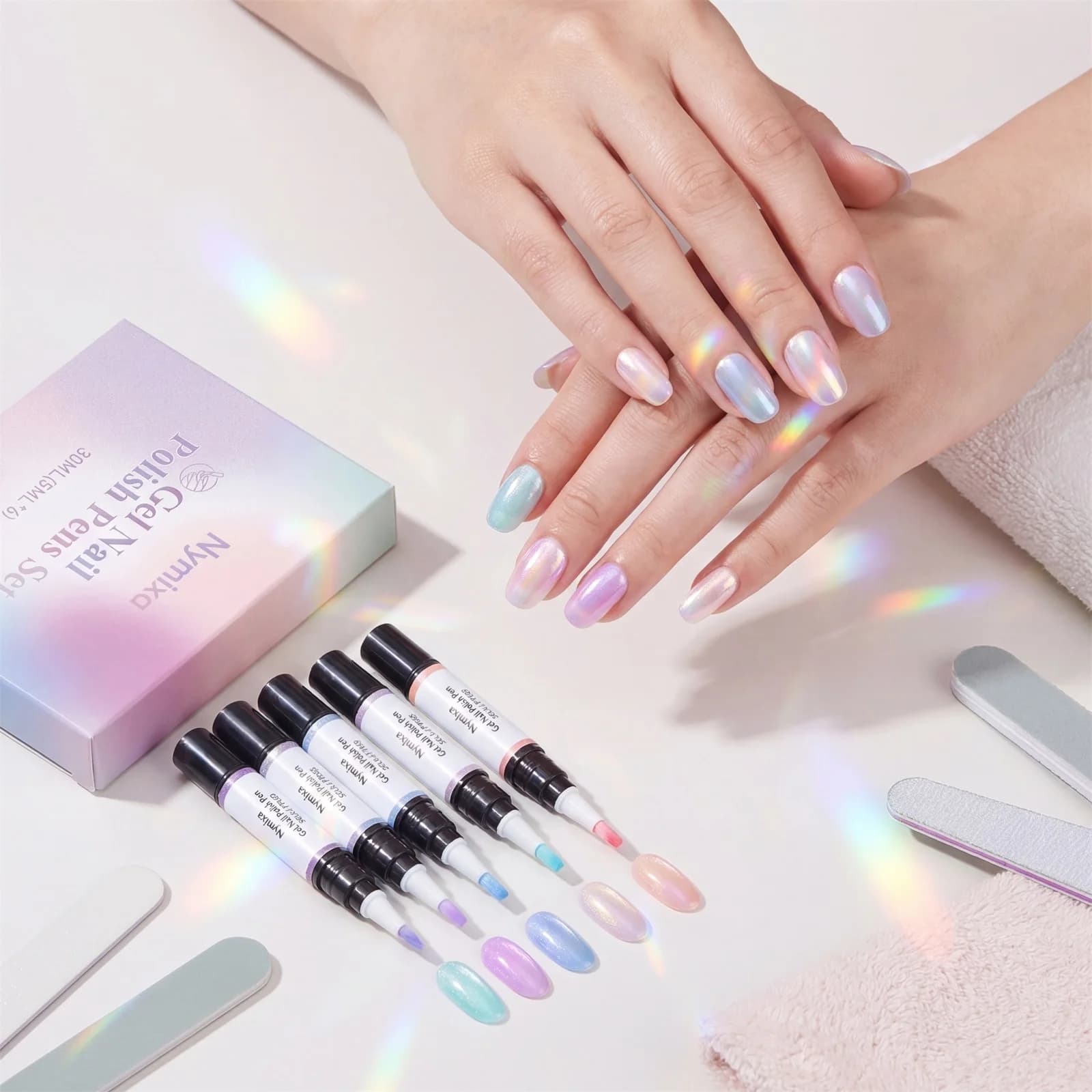 Set di Penne per Smalto Gel 3in1 Multicolore - Asciugatura Rapida, Lunga Durata, Senza Necessità di Base o Top Coat, Facile Fai-da-Te per Principianti, Manicure Domestica