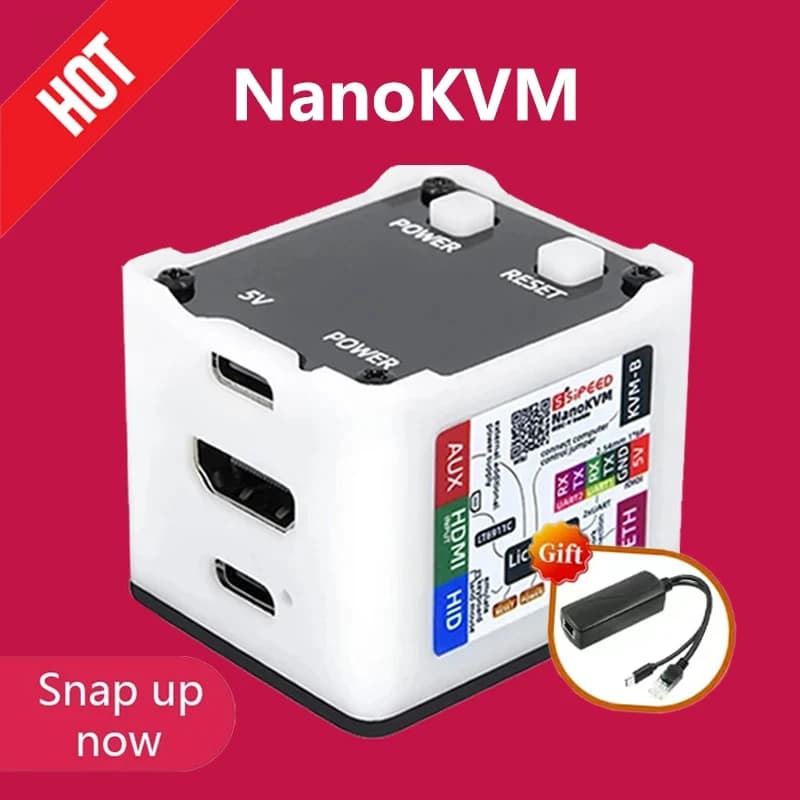 Sipeed NanoKVM PiKVM Mini Servitore di funzionamento e manutenzione con telecomando Raspberry Pi Colore bianco e nero