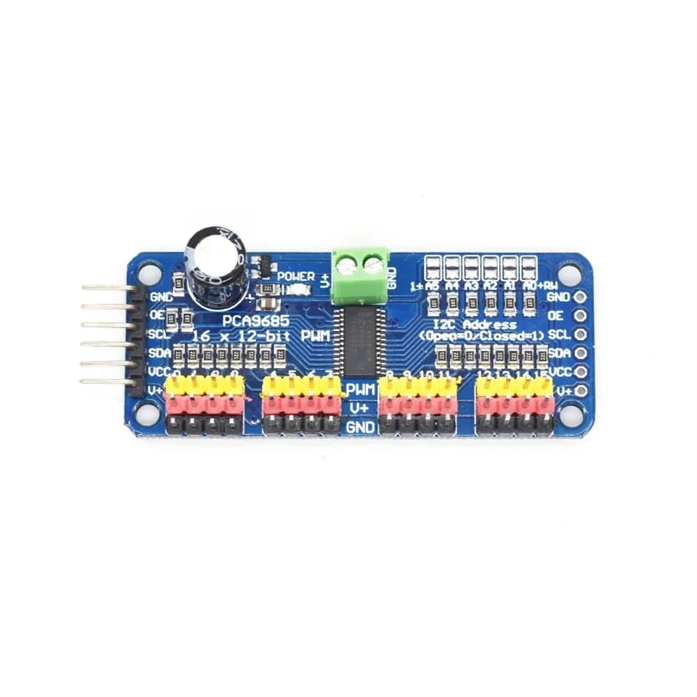 PCA9685 16-channel and 12-bit PWM servo drive - I2C interface - for Arduino Raspberry Pi Module servo shield do-da-te