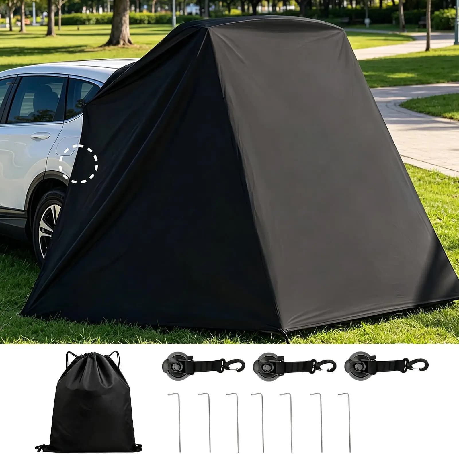 SUV Tailgate Tent Car Trunk Privacy Canopy Camping Tailgate Tent For Trailer Van Automotive Hatchback RV Picnic Beach Hiking