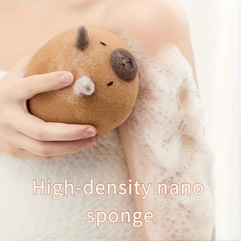 Spugna da Doccia a Forma di Capibara, Morbida ed Elastica, Spazzola Esfoliante Delicata per il Corpo, Strumento Multifunzionale per la Pulizia e la Cura della Pelle, Accessorio per il Bagno