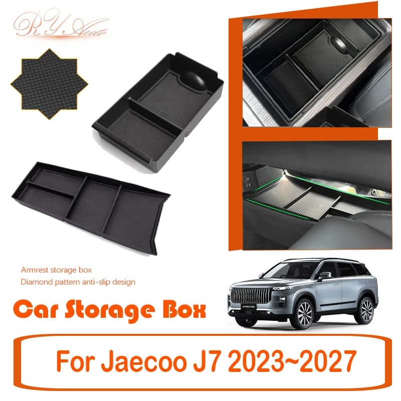 Car Storage Box For Jaecoo J7 7 T1EJ 2023 2024 2025 2026 2027 Anti-slip Armrest Organizer Center Console Boxes Auto Accessories