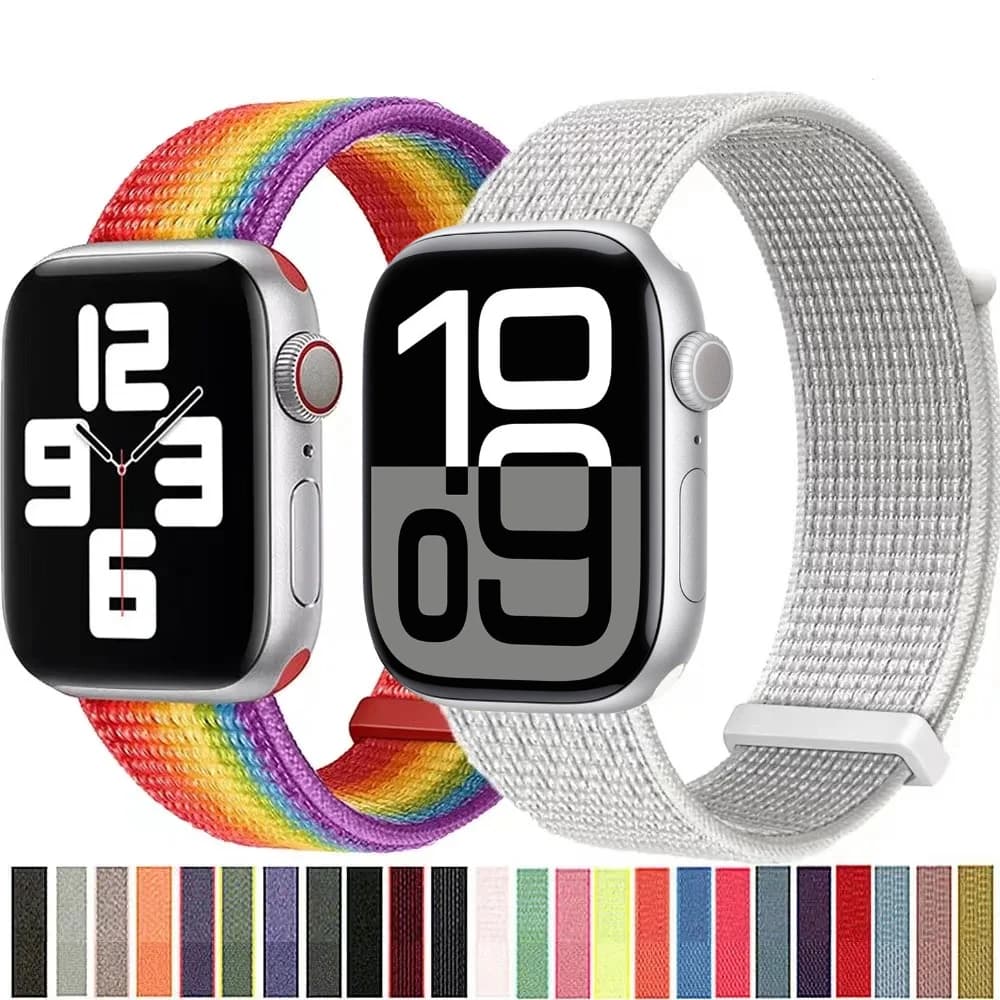 Cinturino in Nylon per Apple Watch Ultra 10 9 8 7 45mm 41mm 42mm 46mm comodo cinturino traspirante iWatch 6 5 4 SE