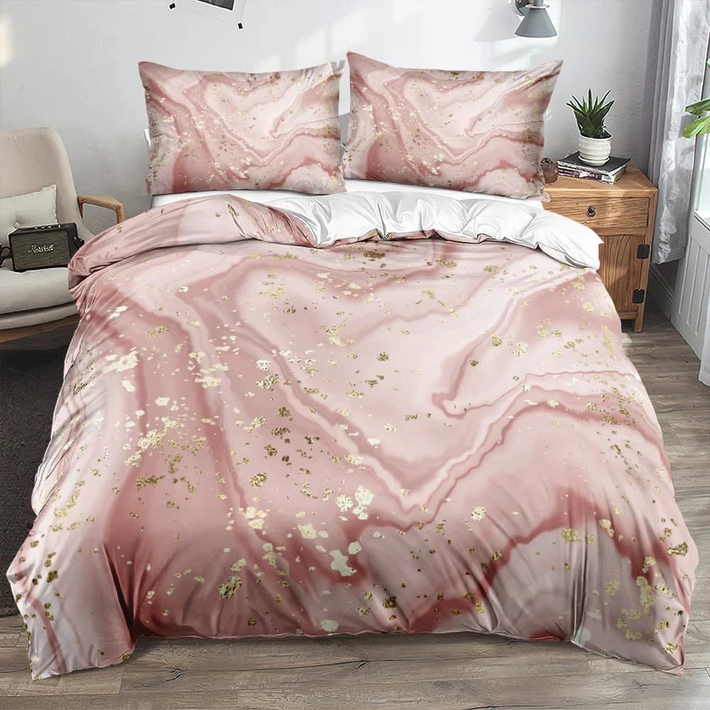 Set copripiumino classico in marmo 3D Set biancheria da letto Copripiumino Federe Copripiumino in 3 pezzi Biancheria da letto 140x200 Copriletti