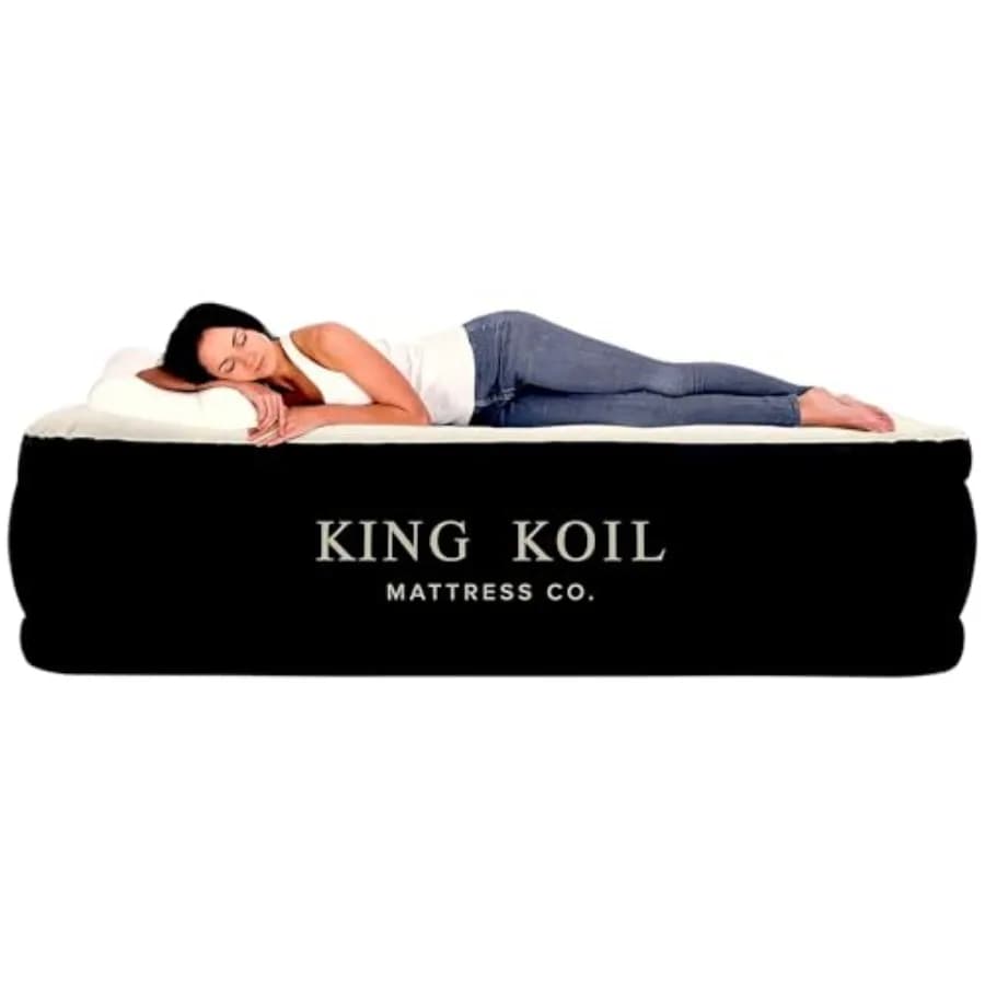 Materasso ad aria di lusso Queen con pompa incorporata Materassino gonfiabile con cuscino premium integrato per ospiti, campeggio e produzione domestica