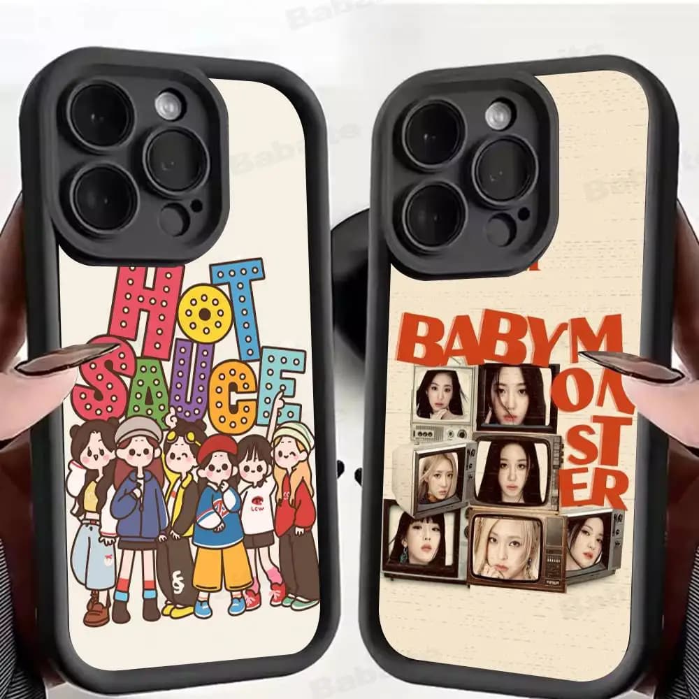Cover posteriore Singer B-BABYMONSTER per iPhone 17 16 E 15 14 13 12 11 Pro Max Plus