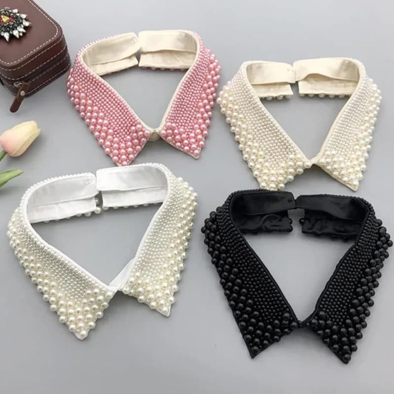 Colletto finto di perle Lacklace Stand Perline Colletto staccabile Donne finte per abito da sposa da festa Decora colletto falso Nep Kraagie