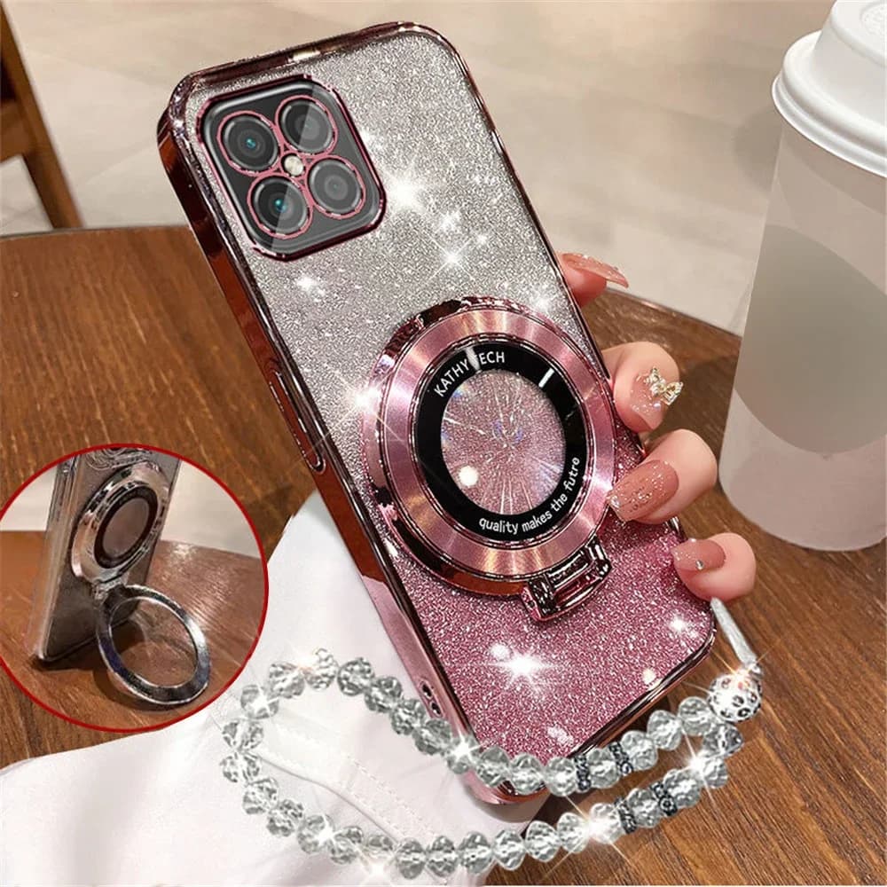 Per Xiaomi 14T Glitter Braccialetto di Cristallo Cassa Del Supporto Del Telefono Per Xiaomi 13T 12T 11T 14T Pro 13 12 11 Lite 5G NE Supporto Della Copertura Del Silicone