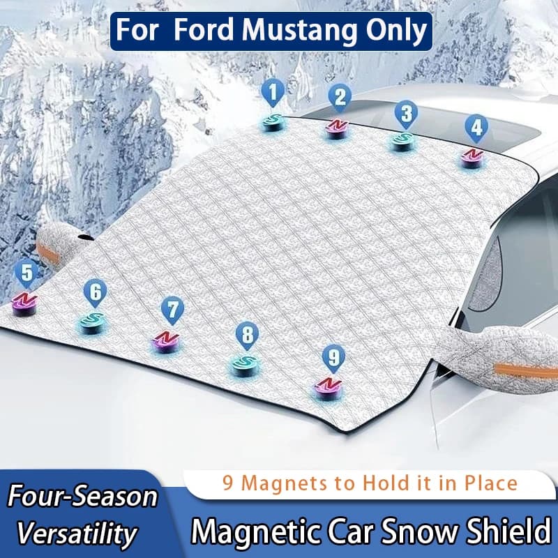Per Ford Mustang Scudo da neve magnetico per auto Prevenzione del gelo Prevenzione del gelo Parabrezza anteriore Parasole Scudo da neve addensato Parte