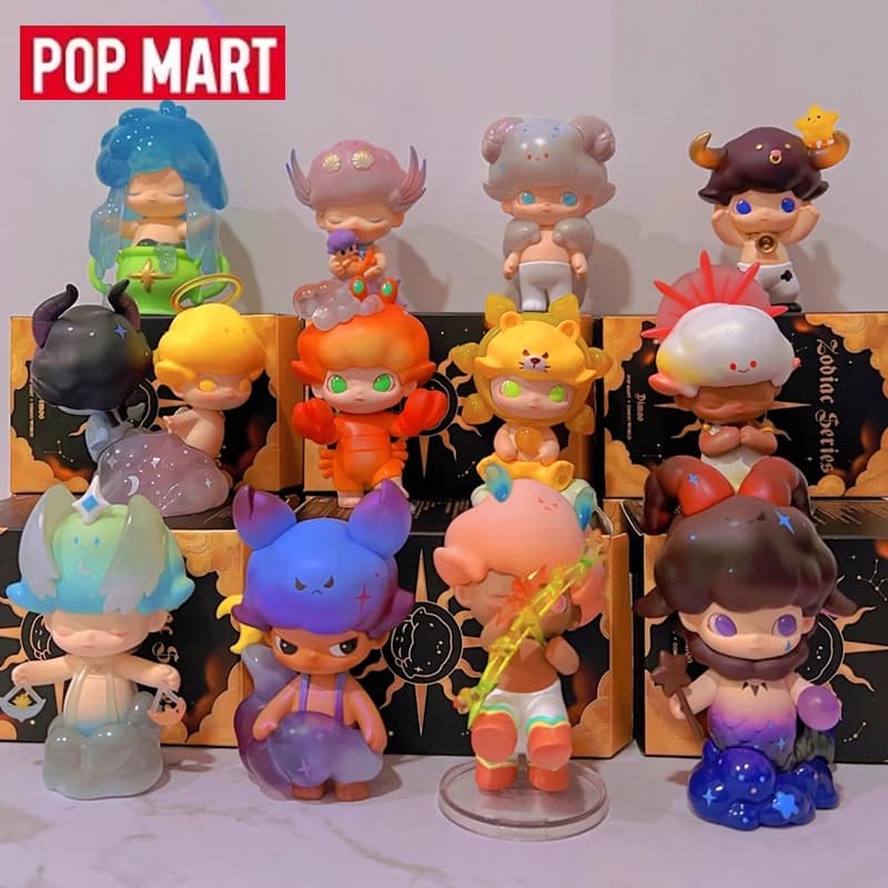 POP MART Dimoo Zodiac Series Blind Box Toys Mystery Box Guess Bag Doll Cute Anime Figure Desktop Ornaments Collection